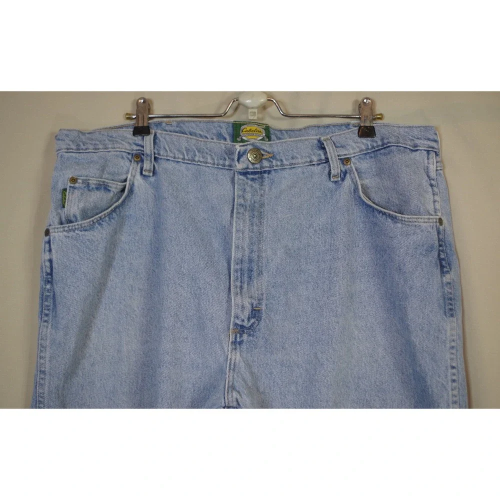 Cabelas Roughneck Men's 42x32 Light Wash Denim Jeans‎ Relaxed Fit Workwear